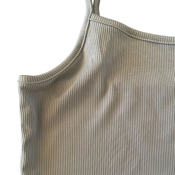 NWT Cider Solid Rib Crop Tank Top Size XL Lounge Light Blue/Grey Feminine - Picture 3 of 7